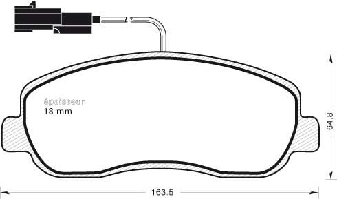 Kit de plaquettes de frein, frein à disque - 1060
