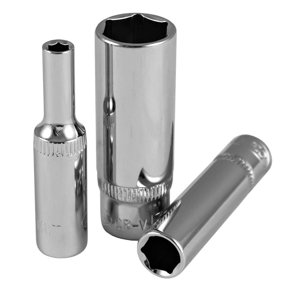 1/4" 50MM LONG HEX DOUILLE DU 12MM, CHROME