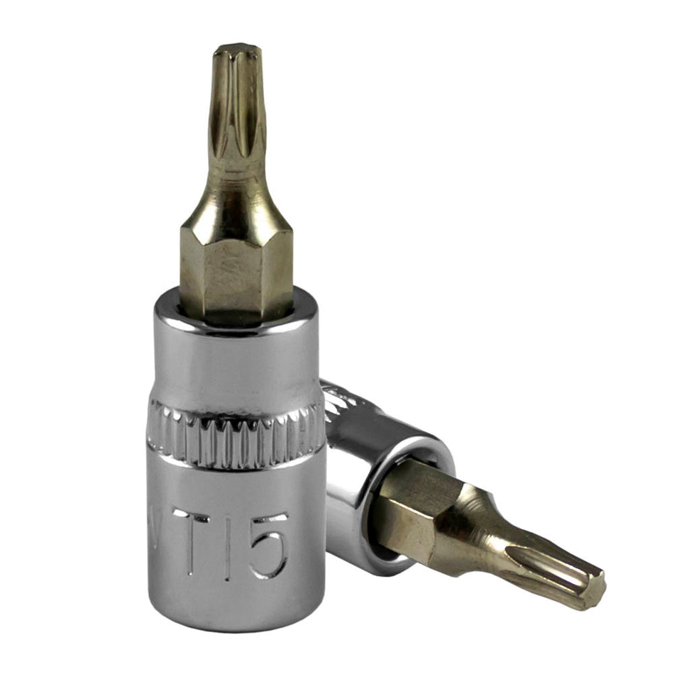 TÊTE POUR MANCHE TOURNEVIS TORX (TX) 1/4" T10, CHROME