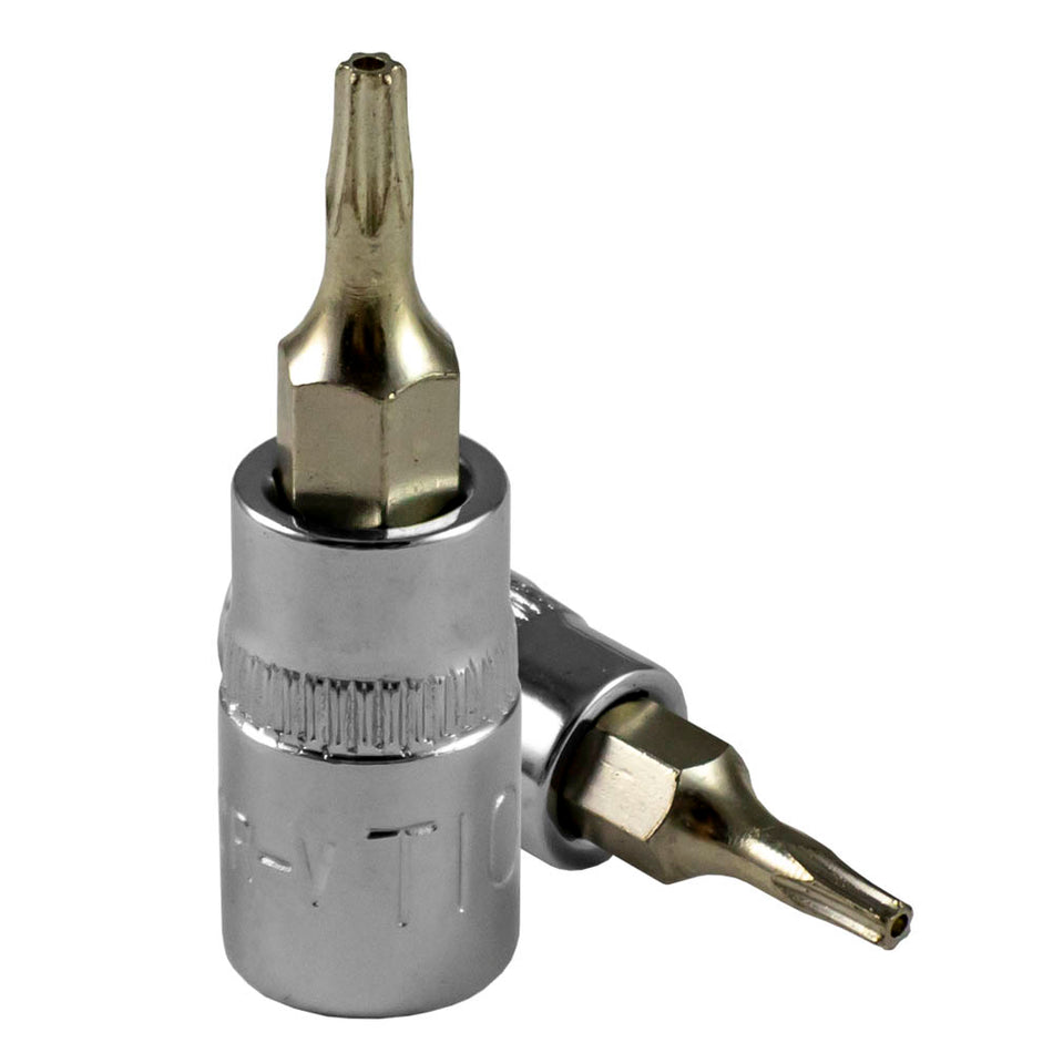 TÊTE POUR MANCHE TOURNEVIS TX - INV T27 1/4", CHROME