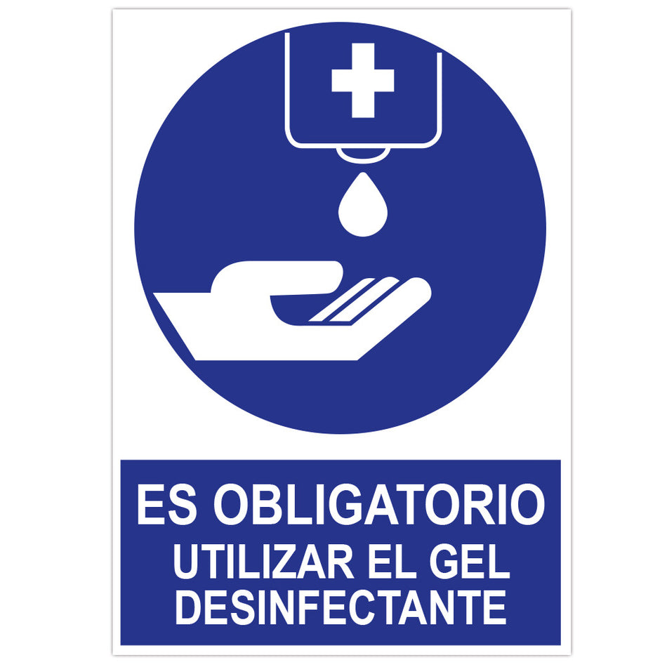 AFFICHE AU FORMAT A3 « IL EST OBLIGATOIRE D’UTILISER UN GEL DÉSINFECTANT »