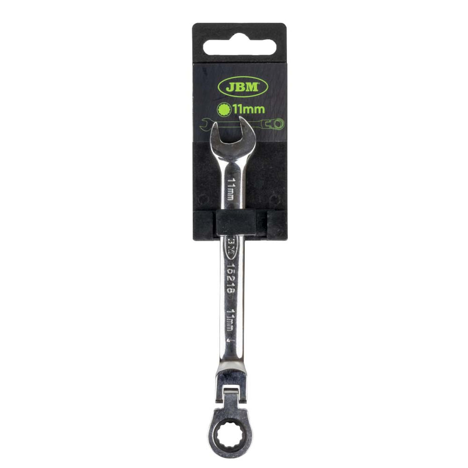 CLÉ MIXTE TÊTE FLEXIBLE 11 MM – REVÊTEMENT MIROIR