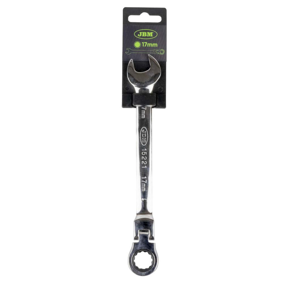 CLÉ MIXTE TÊTE FLEXIBLE 17 MM – REVÊTEMENT MIROIR