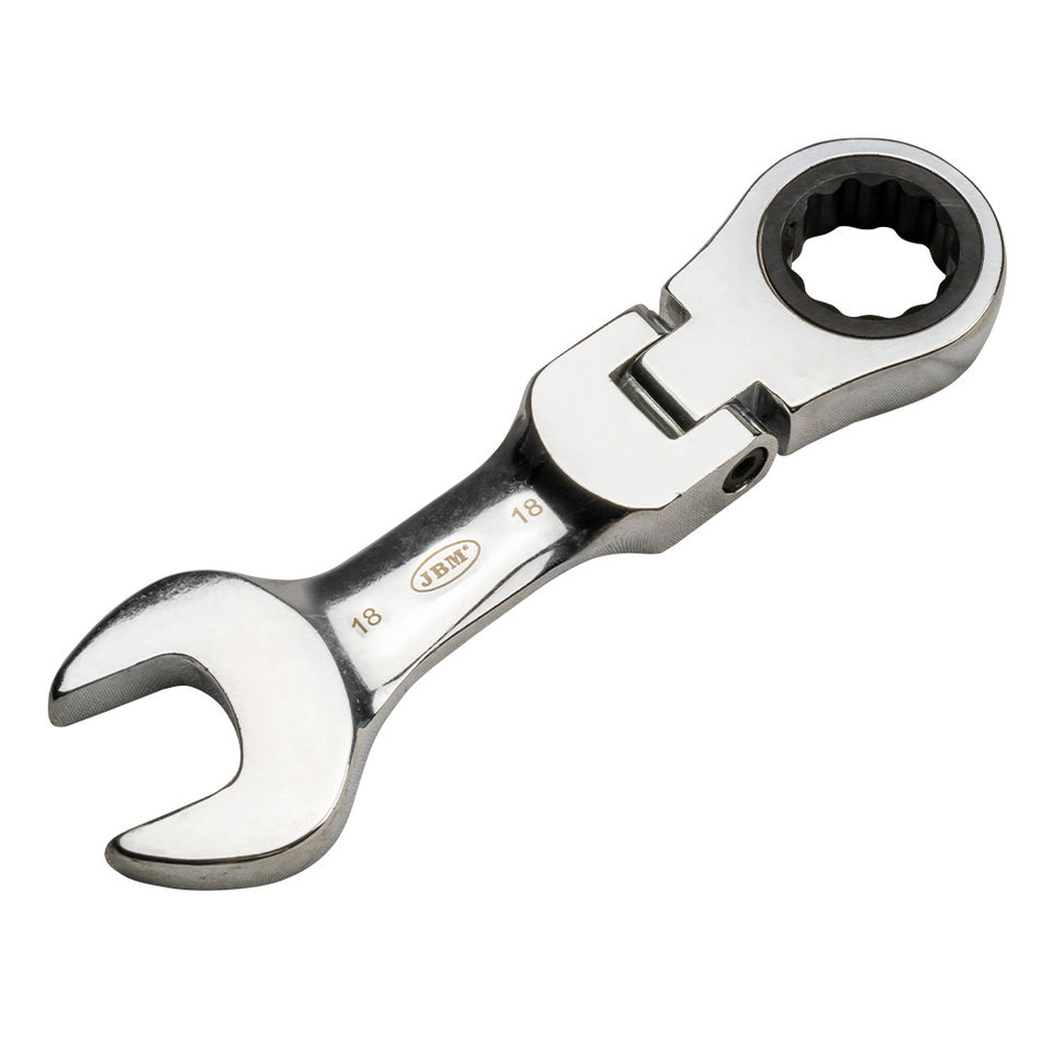 CLÉ MIXTE À CLIQUET ARTICULÉE COURTE – 18 MM