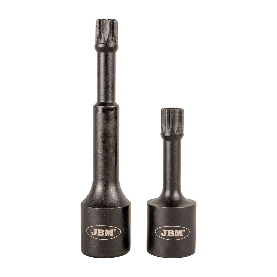 JEU DE DOUILLES À IMPACT 1/2" POUR VIS SPLINE (XZN) M12, 2 PIÈCES