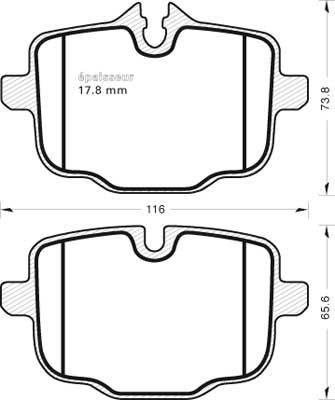 Kit de plaquettes de frein, frein à disque - 1023