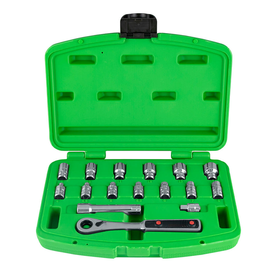 KIT D'OUTILS DE PASSAGE DE 16 PIÈCES CHROMÉE
