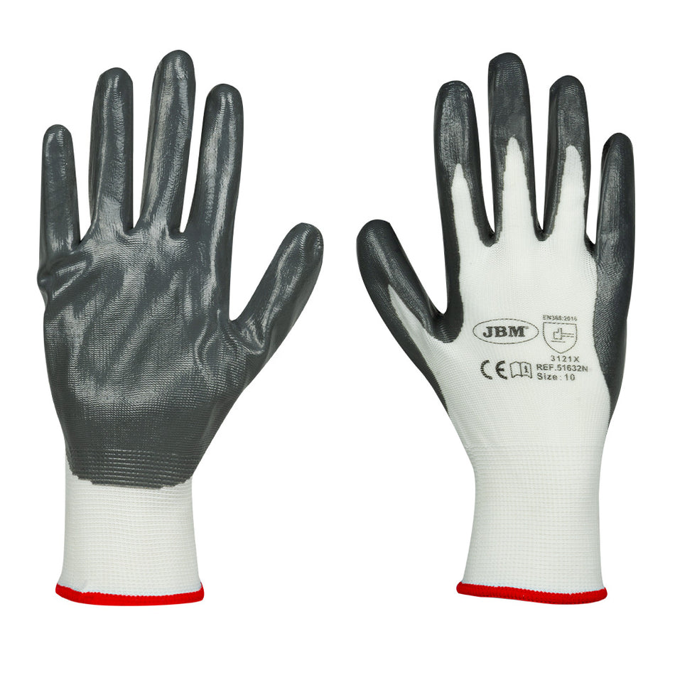 GANTS DE TRAVAIL RENFORCÉE EN NITRILE T.8