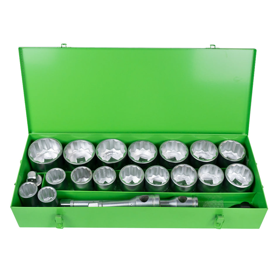 COFFRET MÉTALLIQUE AVEC 21 PIÈCES DE 1" AUTOCLAVE SUR 12 BORDS ZINGUÉ