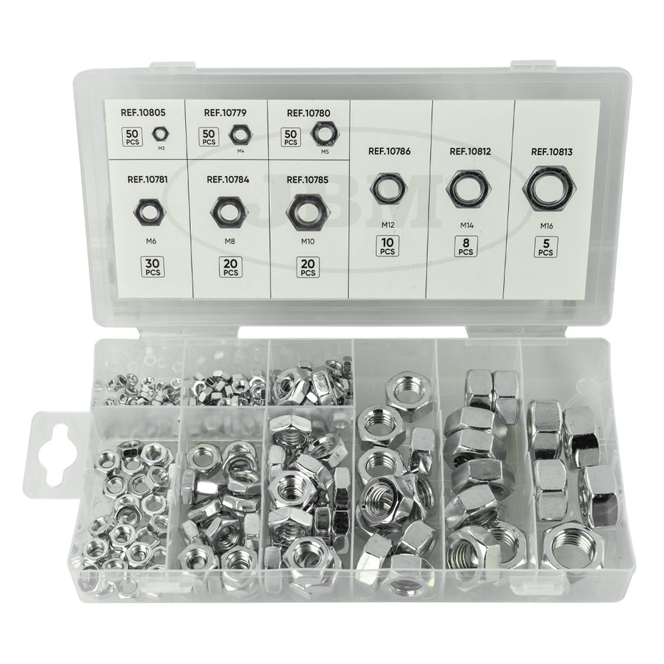ÉTUI D'ÉCROUS 6 PANS 243 PIÈCES