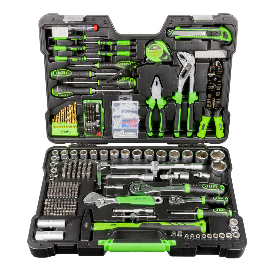 COFFRET D'OUTILS DE 302 PIÈCES AVEC DOUILLES HEXAGONALES ZINGUÉES