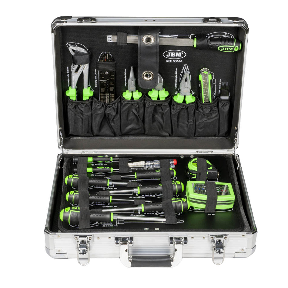 CAISSE À OUTILS EN ALUMINIUM 108 PIÈCES DOUILLES 1/2" ZINGUÉES