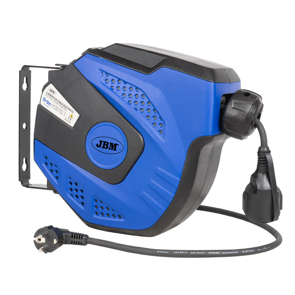 ENROULEUR CABLE ELECTRIQUE 12M - BLEU