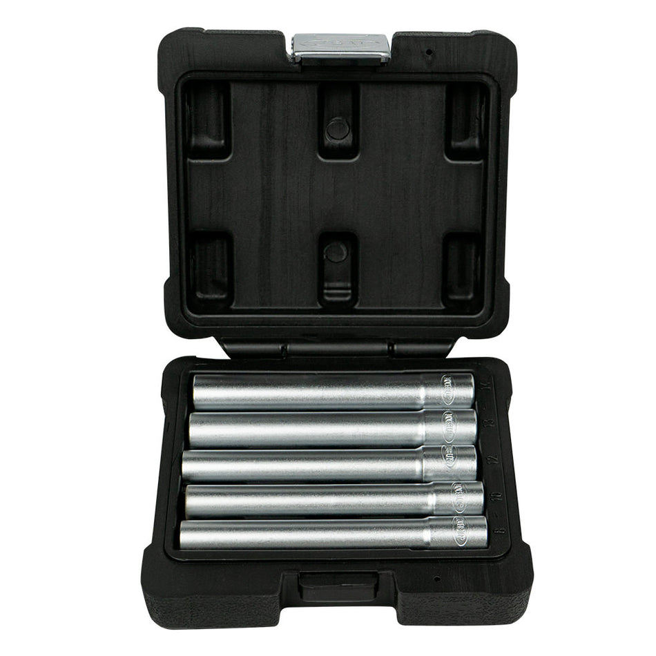 COFFRET DE DOUILLES 5 PIÈCES DE TÊTES HEXAGONALES ALLONGÉES 3/8"
