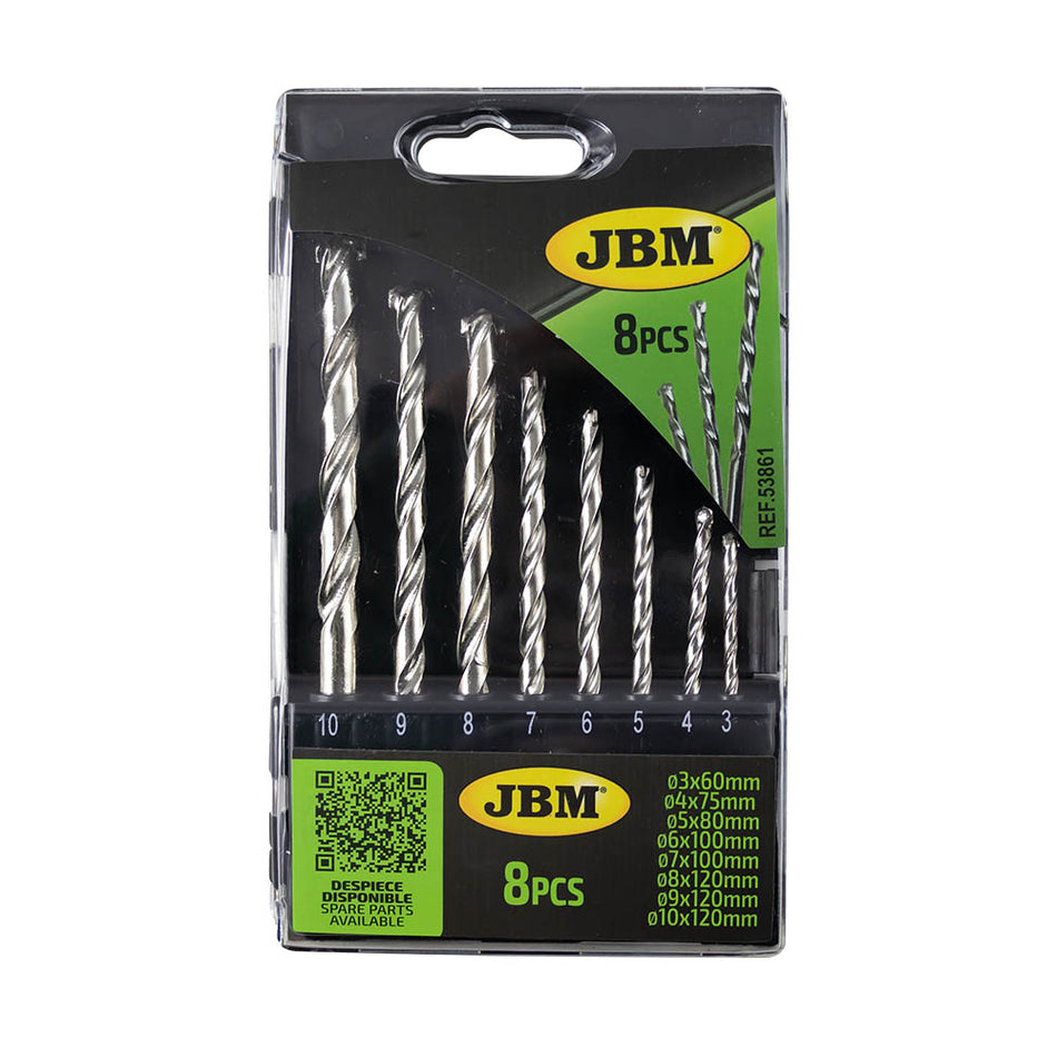 KIT DE 8 FORETS POUR BÉTON 3-10 MM