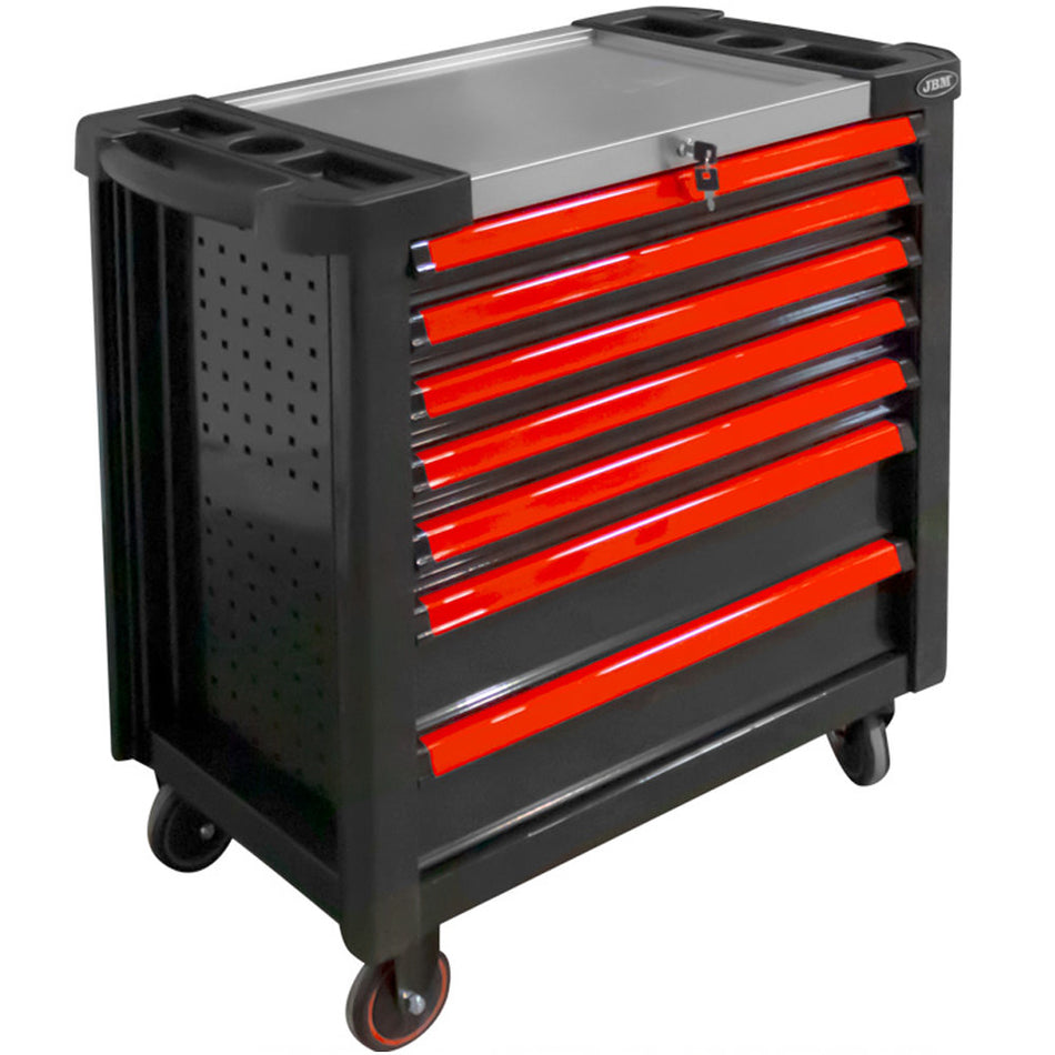 SERVANTE À ROULEAUX XL AVEC 7 TIROIRS VIDES - ROUGE