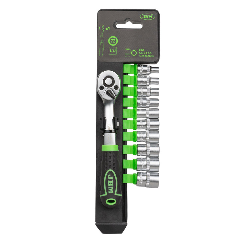 CLIQUET 72 DENTS DE 1/4" AVEC DOUILLES 12 PANS