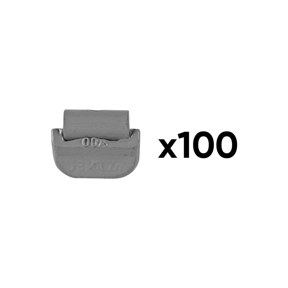 BOÎTE DE 100 POIDS À GRIFFE EN ZINC 10GR. SPÉCIAL POUR ROUE UNIVERSELLE