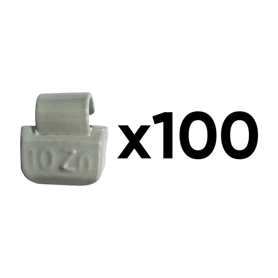 BOÎTE DE 100 POIDS À GRIFFE EN ZINC 10GR. SPÉCIAL POUR ROUE EN ALLIAGE