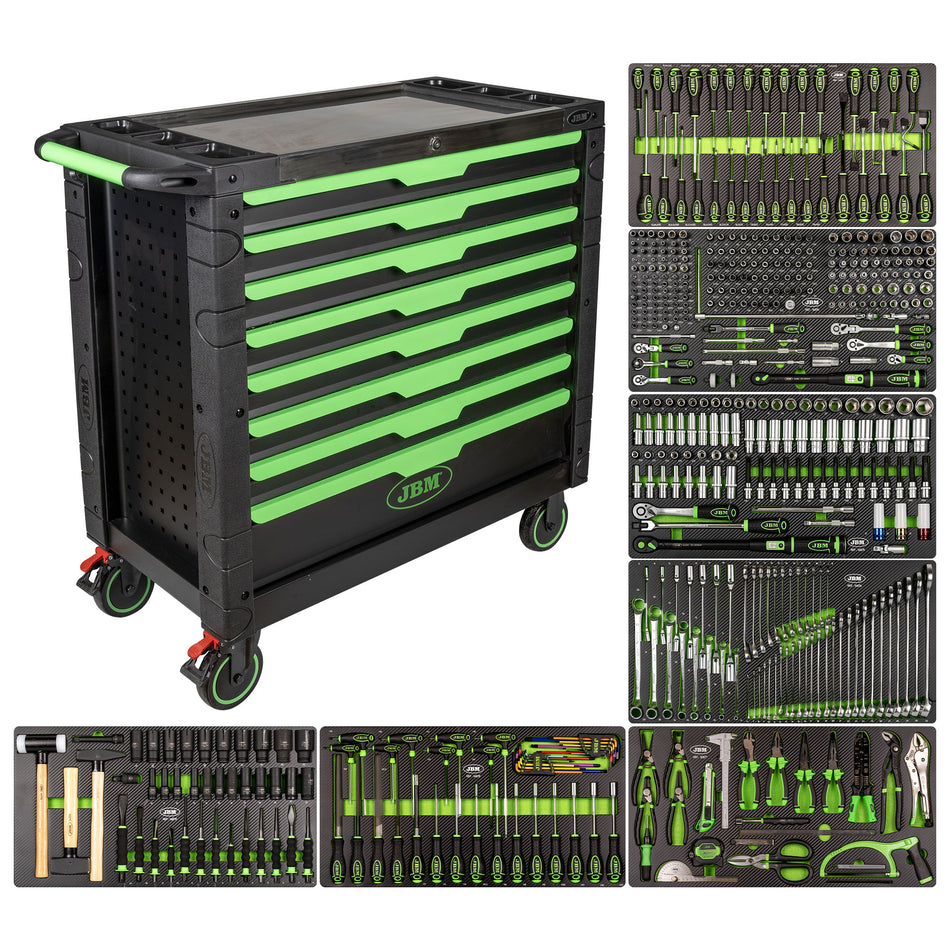 CHARIOT À OUTILS XL DE 8 TIROIRS MONTÉ AVEC 468 PIÈCES
