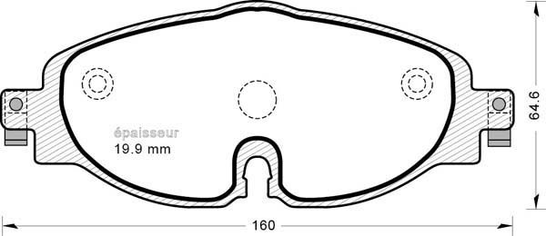 Kit de plaquettes de frein, frein à disque - 1203