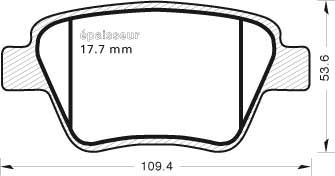 Kit de plaquettes de frein, frein à disque - 1015