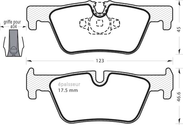 Kit de plaquettes de frein, frein à disque - 1084