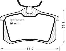 Kit de plaquettes de frein, frein à disque - 1007