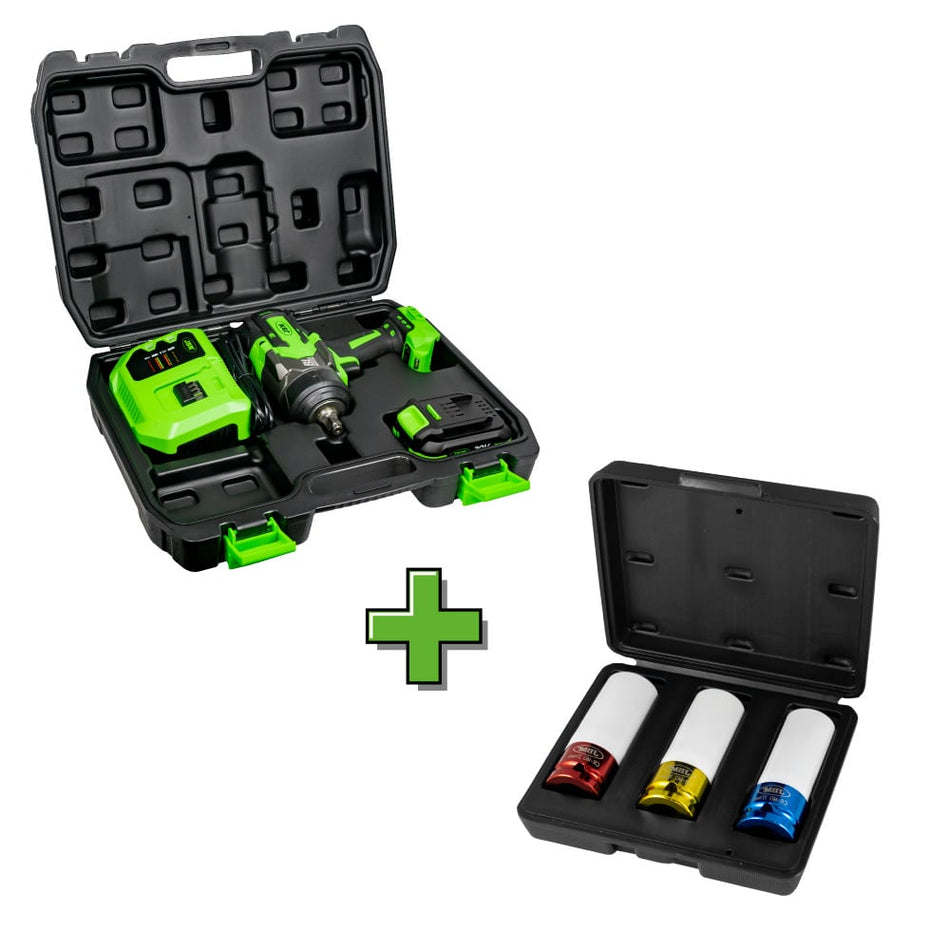 CLÉ À CHOC 1/2” A  BATTERIE AVEC MALLETTE + 51336