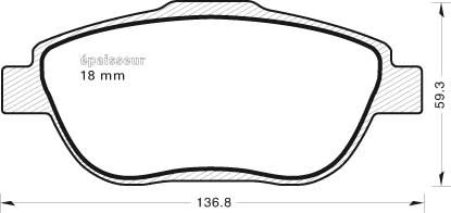 Kit de plaquettes de frein, frein à disque - 1112