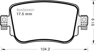 Kit de plaquettes de frein, frein à disque - 1157
