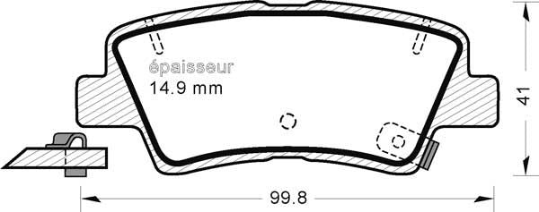 Kit de plaquettes de frein, frein à disque - 1117