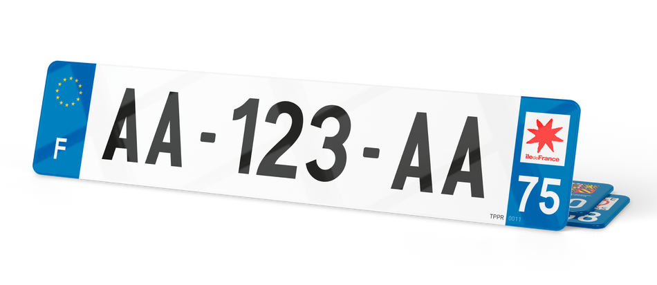 Plaque auto plexiglass homologuée